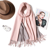 Christmas Gift Hot 2021 Winter Scarf Double Side Women's Scarves Fashion Warm And Soft Cashmere Scarf Lady Shawls Pashmina Foulard Tassel