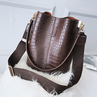 Back To College 2023 Vintage Leather Stone Pattern Crossbody Bags For Women New Shoulder Bag Fashion Handbags And Purses Bucket Bags