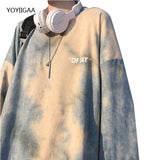 Christmas Gift Tie Dye Women T Shirt Long Sleeve Female T-shirts Tops Autumn Spring Ladies Tshirt Oversize Tees Harajuku Women's T-shirt Tops