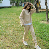 Kukombo Chic Women Sweater Pullovers & Elastic Waist Harem Pants Autumn Winter Female 2 Pieces Knitted Set