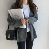 Christmas Gift Hirsionsan Soft Knitted Cardigan Women 2021 Autumn Winter Korean V Neck Khaki Sweater for Girls Chic Oversized Ladies Clothes