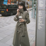 Christmas Gift Brand New Spring Autumn Women Trench Coat Long Double-Breasted with Belts Flaps England Style Duster Coat Cloak Female Outerwear