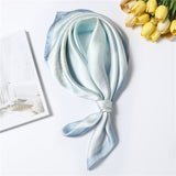 Kukombo New Silk Scarf Square for Women 70x70cm Small Neck Scarves Lady Shawl Fashion Print Hijab Brand Designer High Quality Scarfs