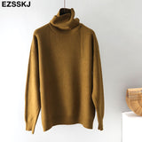 Christmas Gift 2021 Women's Sweater Autumn Winter Warm Turtlenecks Casual Loose Oversized  wool sweaters  Pullover  Femme top