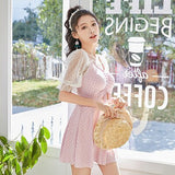 Kukombo Women's Swimwear 2022 New Bathing Suits One-Piece Swimsuit With Skirt Sleeves Bikini Hollow Out Waist Monokini Summer Beachwear