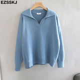 Christmas Gift polo collar Autumn Winter Sweater pullovers Women 2021 loose thick cashmere Sweater Pullover women oversize sweater jumper