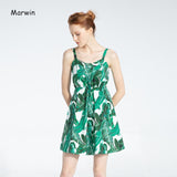 Christmas Gift Marwin New Coming Off Shoulder Ruffle Dot summer Dress women white strap chiffon beach Boho party sexy dresses vestido furits