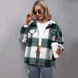Christmas Gift 2021 Autumn Checkered Jacket Women Winter Plaid Jacket Overshirt Ladies Warm Thicken Button Shirt Jacket Coat Women