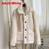 Christmas Gift 2021 Fashion Mother & Daughter Teddy Faux Fur Coat Winter Warm Pocket Women Girls Overcoats Sisters Street Sweet Jacket Coats