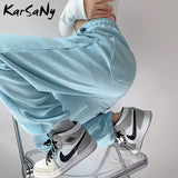 Christmas Gift White Sweatpants Women Baggy For Summer High Waist Trousers Sport Grey Sweatpants Cotton For Women Wide Leg Pants 2021