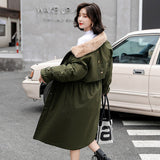 Christmas Gift Women's Korean coat zipper loose Winter Jacket Medium Length 2021 new thickened Plush coat