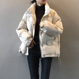 Kukombo 2022 Winter Women's Jacket Korean Style Beige Padded Puffer Coat Parkas Warm Casual Ropa Mujer Invierno Autumn Clothes for Woman K12