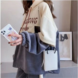Kukombo Casual Sports Women Hoodies Set Hooded Sweatshirt Set Two-piece Suit Net Celebrity Fried Street Fashion Spring Autumn Suit Retro