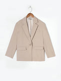 Kukombo Fashion Women Blazers Casual Streetwear Vintage Long Sleeve Single Breasted Elegant Pocket Coat Loose Suit Jacket Outerwear