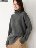 Christmas Gift cashmere Autumn Winter highneck thick oversize Sweater pullovers Women 2021 LOOSE  sweater pullovers female Long Sleeve