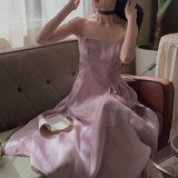 Kukombo Elegant Spaghetti Strap White Fairy Dress Women Korean Style Sweet Purple Midi Dress Romantic Holiday Beach Summer Dresses 2022
