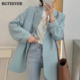 Christmas Gift BGTEEVER New Spring Autumn Loose  Women Jacket Blazer Casual Notched Collar Long Sleeve Female Jackets 2021 Ladies Suit Coats