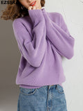 Christmas Gift Soft oversized Cashmere Sweaters Women 2021 puff sleeve Winter sweater Pullovers Loose Female  Warm Basic sweater Jumper