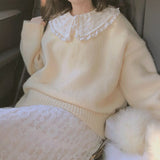 Kukombo Sweaters for Women Yellow O-Neck Pullovers Vintage Knitted 2022 Autumn Winter New Clothes Solid Casual Korean Loose Top