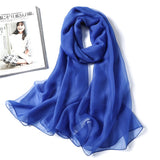 Christmas Gift 2021 spring summer women silk scarf fashion solid long size beach stoles female foulard shawls neck wrap pure hijabs scarves