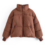 Christmas Gift 2021 Solid Color Fashion Winter Parka Women Long Sleeve Zipper Thick Warm Parkas Coat Casual Down Jacket With Pockets