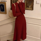 Christmas Gift pure autumn winter bodycon O-neck basic slim A-LINE thick long dress women's dress female basic maix robe dresselegant dress