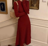 Christmas Gift pure autumn winter bodycon O-neck basic slim A-LINE thick long dress women's dress female basic maix robe dresselegant dress