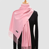 Christmas Gift 2021 Winter Scarf For Women Long Warm Cashmere Scarves Hijab Solid Lady Shawl Wrap Female Pashmina Bandana Head Scarfs Echarpe