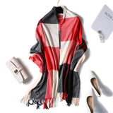 Christmas Gift 2021 warm winter scarf for lady fashion plaid cashmere scarves women shawls and wraps thick high quality pashmina neck bandana