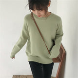 Christmas Gift BGTEEVER Basic O-neck Knitted Jumpers for Women Sweater Casual Loose Long Sleeve Winter Sweater Female Pullovers Streetwear