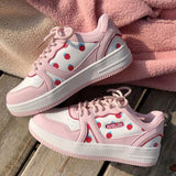 Kukombo Women's Sports Shoes White Kawaii Female Sneakers Casual Spring Autumn Basket Tennis Platform Flat Running Vulcanize Lolita 2023