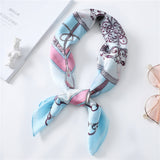 Christmas Gift 2021 New Brand Silk Scarf Women 70x70cm Square Neck Scarves Small Foulard Bandana Luxury Designer Shawls High Quality for Lady