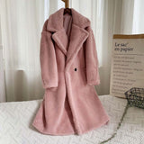 Christmas Gift Luxury Fashion Leopard Long Teddy Bear Jackets Coats Women 2021 Winter Thick Warm Outerwear Brand Fashion Faux Fur Coat Female