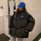 Christmas Gift Oversized Fashion Purple Parkas Women Hooded Jacket 2021 Winter Loose Cotton Padded Student Coat Thicken Warm Outerwear