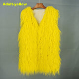 Christmas Gift 2021 Autumn Winter Mother & Daughter Shaggy Faux Fur Vest Fashion Fluffy Sleeveless Waistcoat Outfits Street Fur Jacket Coats