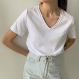 Christmas Gift Hirsionsan 100% Cotton T Shirt Women Summer New Oversized Solid Basic Tees 9 Color Casual Loose Tshirt Korean O Neck Khaki Tops