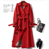 Christmas Gift 2023 new Korean style windbreaker women's long coat spring and autumn plus size popular British over-the-knee coat free shipping