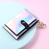 Kukombo 2022 New Laser Women Wallets Fashion Keychain Zipper Coin Purse Mini Small Money Bag Credit Card Holder
