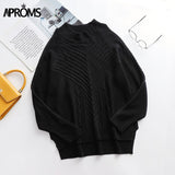 Christmas Gift Aproms Elegant Cold Shoulder Knitted Loose Sweaters Women 2021 Autumn Winter Side Split Pullovers Streetwear Fashion Jumpers Top