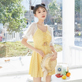 Kukombo Women's Swimwear 2022 New Bathing Suits One-Piece Swimsuit With Skirt Sleeves Bikini Hollow Out Waist Monokini Summer Beachwear