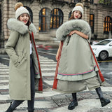 Christmas Gift 2021 New Women Winter Jacket Long Coat Casual Parkas Removable Fur Lining Hooded Parka Cotton Thicken Warm Jacket Mujer Coats