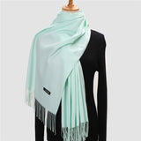 Christmas Gift 2021 Winter Scarf For Women Long Warm Cashmere Scarves Hijab Solid Lady Shawl Wrap Female Pashmina Bandana Head Scarfs Echarpe
