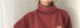 Christmas Gift DISWEET 2021 Turtleneck Sweater Women Solid Long Sleeve Knit Tops Loose Casual Sweaters Korean Female Pullovers