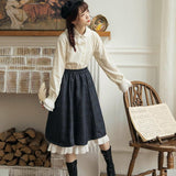 Kukombo  Japanese Gothic Skirt Women Long High Waist Harajuku Midi Skirt Female Casual Patchwork High Street Korean Skirt Women 2022 New K120