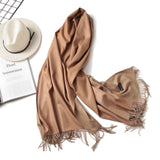 Christmas Gift Hot 2021 Winter Scarf Double Side Women's Scarves Fashion Warm And Soft Cashmere Scarf Lady Shawls Pashmina Foulard Tassel