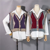 Kukombo  2022 New Autumn Winter Women Sweaters V-Neck Sleeveless Oversized Vintage Vest Argyle Waistcoat Lady Tops SWV1380JX