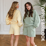 Christmas Gift 2021 Autumn Shorts Set Women Tracksuits Oversize Sweatshirts High Waist Shorts Female Two Piece Set