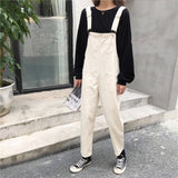 Kukombo Women's Denim Jumpsuits Street Korean Preppy Style Wild Loose And Thin Nine Points Casual Pants Pocket Woman Denim Overalls