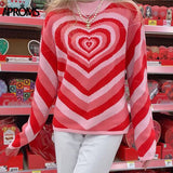 Christmas Gift Aproms Fashion Stripes Print Sweaters Women Winter Knitted Warm Pullovers Female Long Jumpers Streetwear Loose Outerwear 2021