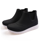 Kukombo Rain Boots Women's Anti-Skid Water Shoes Ankle Wellies Parent Leisure Fashion Waterproof Student Rubber